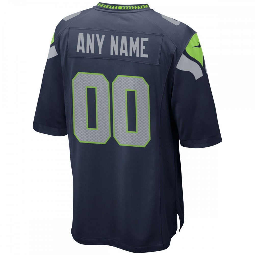 Seattle Seahawks Nike Custom Game Jersey - College Navy-GridironStore